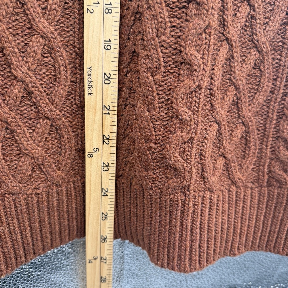 Botvela Chunky Cable Knit Full Zip Cardigan Sweater Men Small Rust NWT Fisherman - Picture 9 of 10